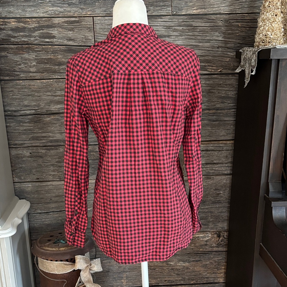 J. Crew Red and Black Checkered Button-Down Shirt - Picture 7 of 10